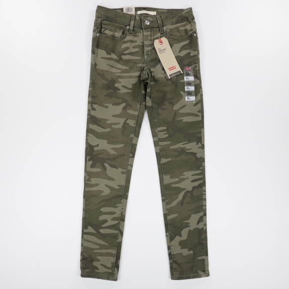 Levi's 711 Women's Skinny Ankle Stretch Camo Denim Jeans Green Size‎ 24